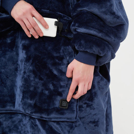 Heated Hoodie Blanket with Hood & Pockets