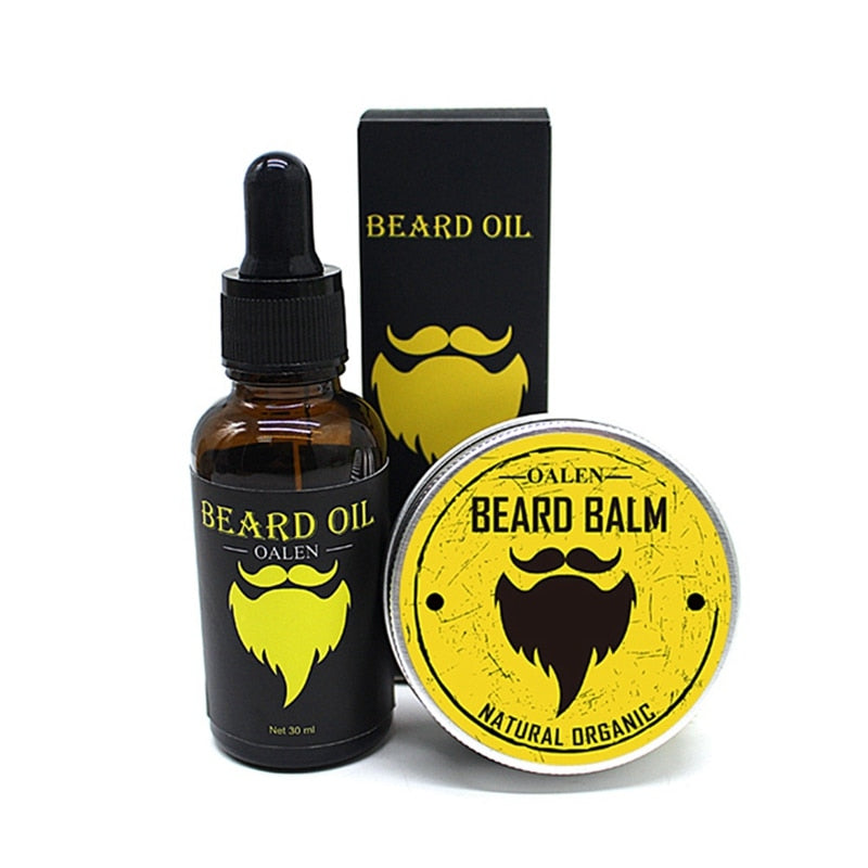 Beard Care Kit with Balm, Oil, Comb & Brush