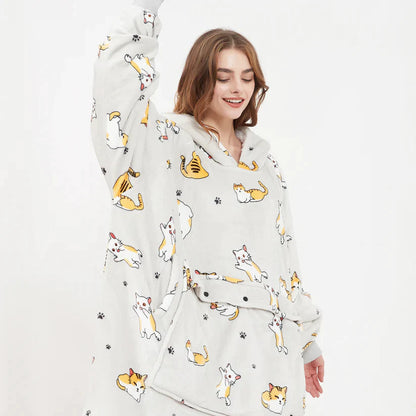 Heated Hoodie Blanket with Hood & Pockets