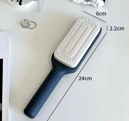 Self-Cleaning Hairbrush with Hair Release
