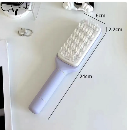 Self-Cleaning Hairbrush with Hair Release
