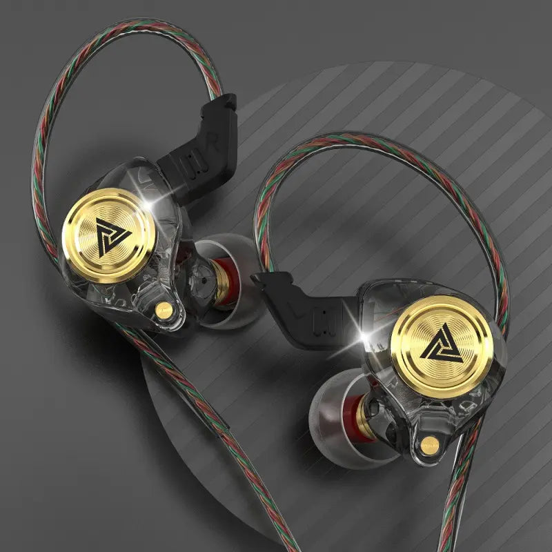 Qkz AK3 Portable Wired In-Ear Headphones with Microphone - Hi-Fi Sound, Deep Bass, Noise Cancelling, Transparent Design, Ideal for Gaming and Audio, Perfect Gift for Gamers