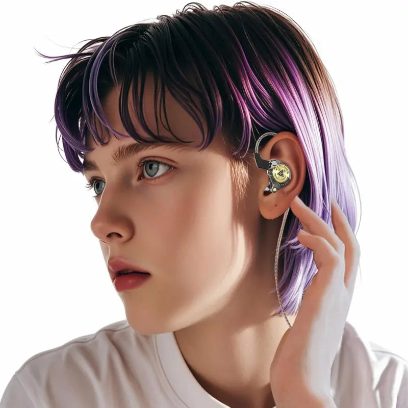 Qkz AK3 Portable Wired In-Ear Headphones with Microphone - Hi-Fi Sound, Deep Bass, Noise Cancelling, Transparent Design, Ideal for Gaming and Audio, Perfect Gift for Gamers
