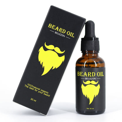 Beard Care Kit with Balm, Oil, Comb & Brush