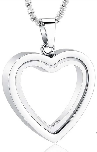 Stainless Steel Heart-Shaped Memorial Pendant