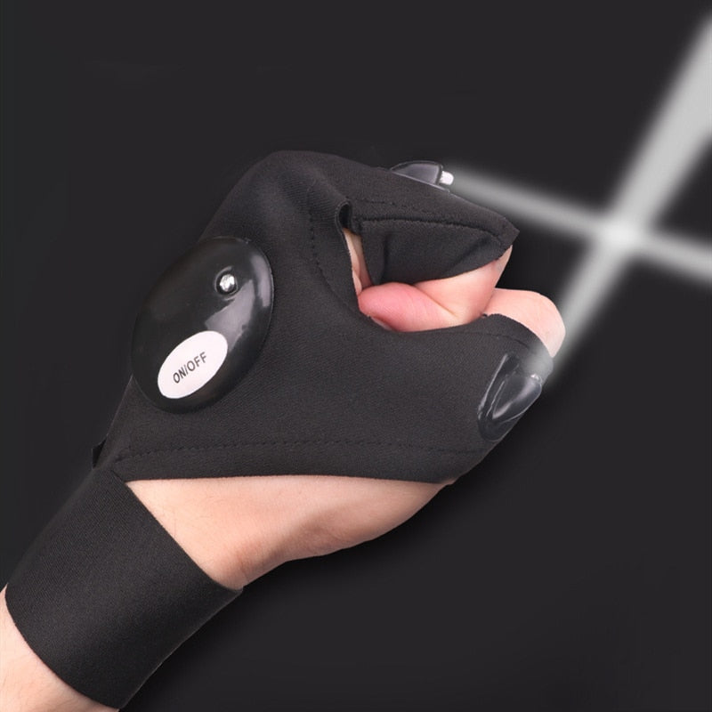 Fingerless LED Flashlight Glove