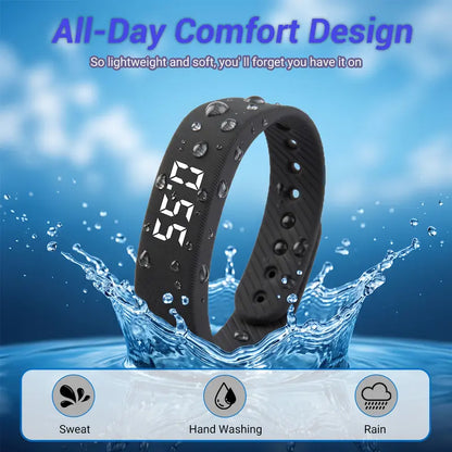 Fitness Tracker with Silent Alarm, Waterproof Band, Step Counter, Built-In USB Plug - No Cables Needed, Ideal for Gym & Travel #Smartwatch #Lifehack