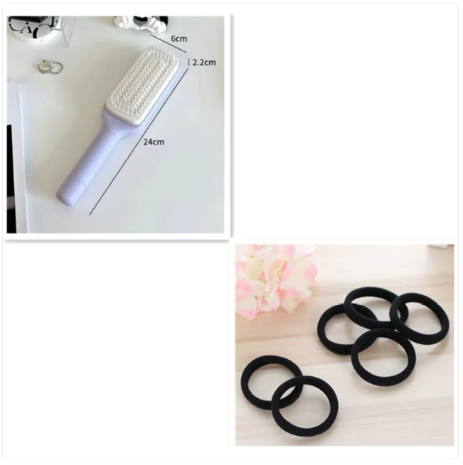 Self-Cleaning Hairbrush with Hair Release