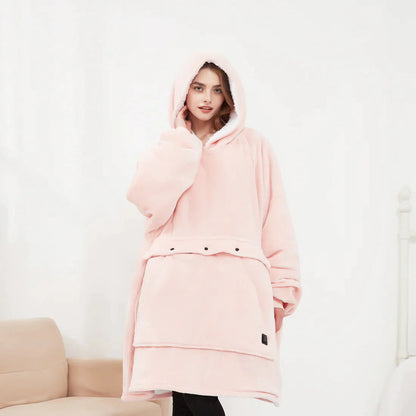 Heated Hoodie Blanket with Hood & Pockets