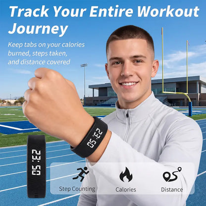 Fitness Tracker with Silent Alarm, Waterproof Band, Step Counter, Built-In USB Plug - No Cables Needed, Ideal for Gym & Travel #Smartwatch #Lifehack