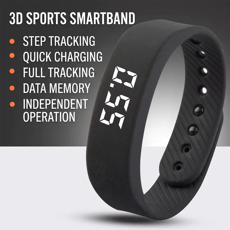 Fitness Tracker with Silent Alarm, Waterproof Band, Step Counter, Built-In USB Plug - No Cables Needed, Ideal for Gym & Travel #Smartwatch #Lifehack