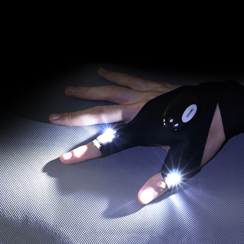 Fingerless LED Flashlight Glove