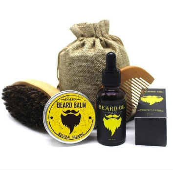 Beard Care Kit with Balm, Oil, Comb & Brush
