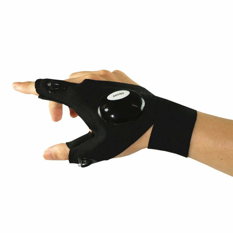Fingerless LED Flashlight Glove